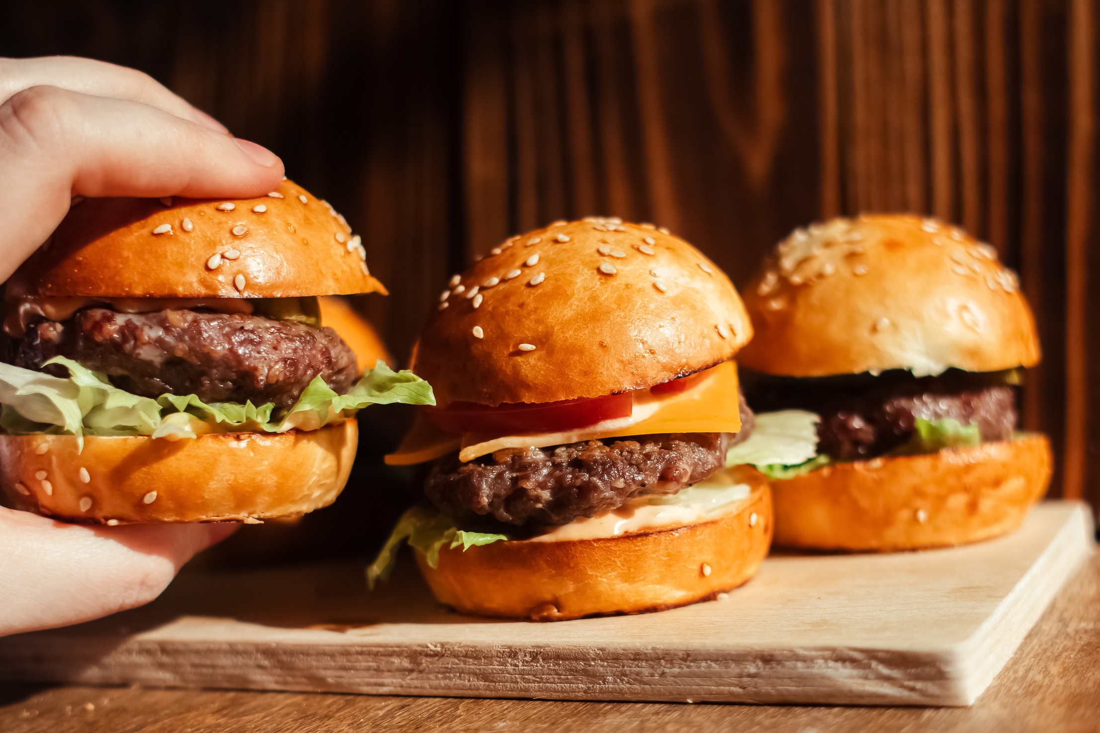 Mini Burgers Closeup  